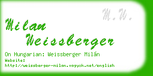 milan weissberger business card